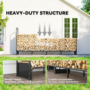 Outsunny 8.5ft Firewood Rack, Log Storage Holder with Waterproof Cover