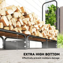 Outsunny 8.5ft Firewood Rack, Log Storage Holder with Waterproof Cover