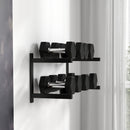 SPORTNOW Wall-Mounted Dumbbell Rack, 2-Tier Steel Design, Black