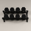 SPORTNOW Wall-Mounted Dumbbell Rack, 2-Tier Steel Design, Black