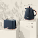 HOMCOM Kettle and Toaster Set 1.7L Fast Boil Kettle & 2 Slice Toaster Set