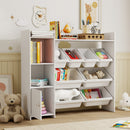 AIYAPLAY Toy Storage Unit With 8 Removable Bins, Storage Shelves, Cabinet
