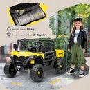 AIYAPLAY 12V Kids Ride on Car, Kids UTV with Electric Dump Bed, Yellow