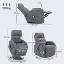 HOMCOM Linen Fabric Electric Recliner Chair with Remote Control