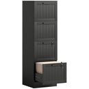HOMCOM 4 Drawer File Cabinet with Lock and Adjustable Hanging Bars, Black