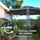 Outsunny 3-Tier Garden Parasol w/ Solar LED Lights, Tilt, Crank Handle