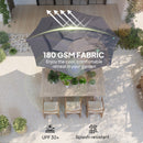 Outsunny 3-Tier Garden Parasol w/ Solar LED Lights, Tilt, Crank Handle