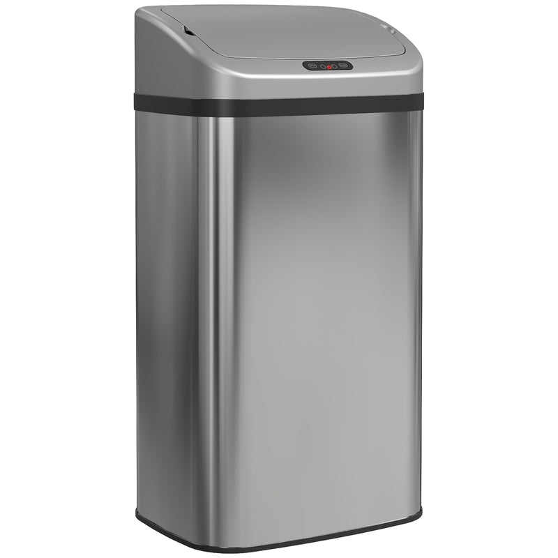 HOMCOM 48L Sensor Bin, Stainless Steel Kitchen Bin with Automatic Close