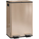 HOMCOM Dual Kitchen Bin Pedal Bin for Recycling and Waste, Gold Tone