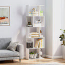 HOMCOM 5-tier Display Shelving Storage Bookcase S Shape Bookshelf, White
