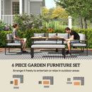 Outsunny 9 Seater Outdoor Corner Sofa Set with Wide and Deep Seats