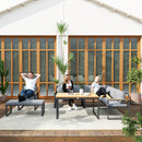 Outsunny 9 Seater Outdoor Corner Sofa Set with Wide and Deep Seats