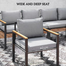 Outsunny 9 Seater Outdoor Corner Sofa Set with Wide and Deep Seats