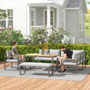 Outsunny 9 Seater Outdoor Corner Sofa Set with Wide and Deep Seats
