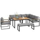 Outsunny 9 Seater Outdoor Corner Sofa Set with Wide and Deep Seats