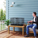 PawHut Bird Cage with Divider, 4 Wooden Perches, Slide Out Tray, Black