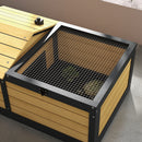 PawHut Wooden Tortoise House, Small Pet Reptile with Hide Shelter Den and Run