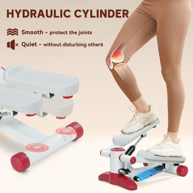 SPORTNOW Mini Stepper Machine with LCD Monitor and Non-Slip Pedals