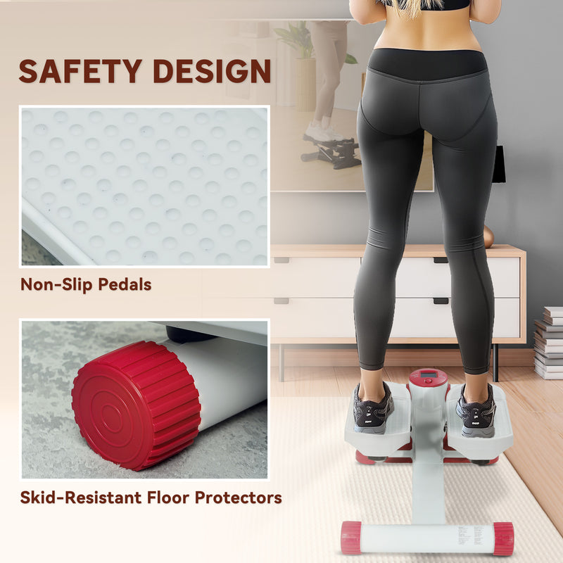 SPORTNOW Mini Stepper Machine with LCD Monitor and Non-Slip Pedals