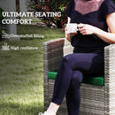 Outsunny 3PCs Rattan Garden Seat Cushions Pads for Patio Furniture Green