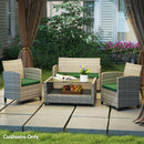 Outsunny 3PCs Rattan Garden Seat Cushions Pads for Patio Furniture Green