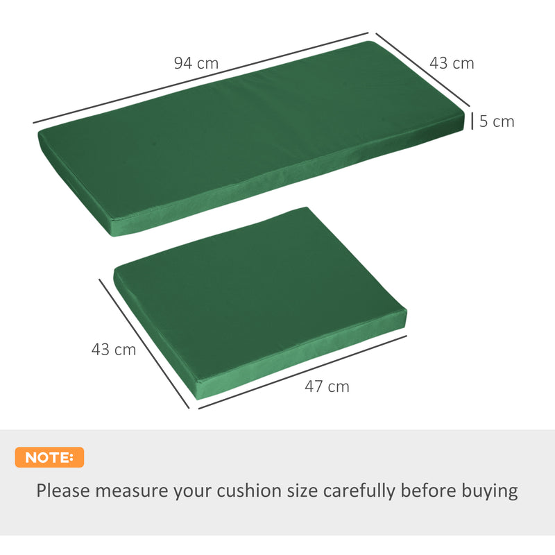 Outsunny 3PCs Rattan Garden Seat Cushions Pads for Patio Furniture Green
