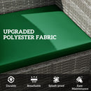 Outsunny 3PCs Rattan Garden Seat Cushions Pads for Patio Furniture Green