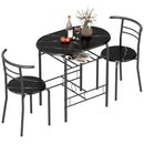 HOMCOM Breakfast Bar Table And Stools Set, Dining Room Set With Shelf, Black