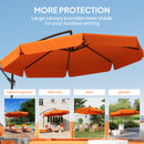 Outsunny 2.7m Garden Cantilever Banana Parasol Sun Shade W/ Crank, Orange