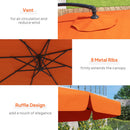 Outsunny 2.7m Garden Cantilever Banana Parasol Sun Shade W/ Crank, Orange