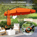 Outsunny 2.7m Garden Cantilever Banana Parasol Sun Shade W/ Crank, Orange