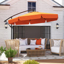 Outsunny 2.7m Garden Cantilever Banana Parasol Sun Shade W/ Crank, Orange