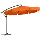 Outsunny 2.7m Garden Cantilever Banana Parasol Sun Shade W/ Crank, Orange