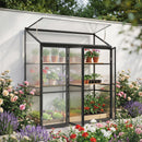 Outsunny Polycarbonate Greenhouse with 3 Doors, Aluminium Walk-in Greenhouse