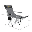 Outsunny Set Of 2 Reclining Camping Chairs