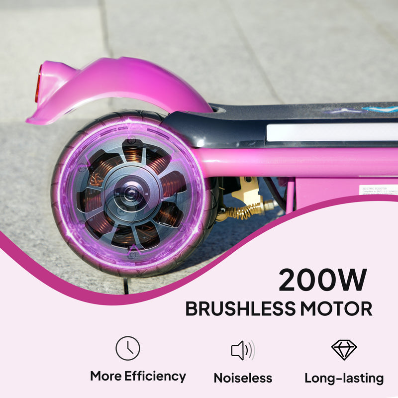AIYAPLAY Electric Scooter for 6-14 with Dual Brakes & Colourful Light