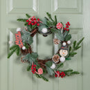 40cm Candy Swirls Christmas Wreath with Pinecones Red Berries and Candy Canes