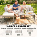 Outsunny 3 Piece Garden Dining Set, Outdoor Patio Furniture, Grey