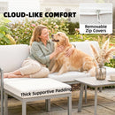 Outsunny 3 Piece Garden Dining Set, Outdoor Patio Furniture, Grey