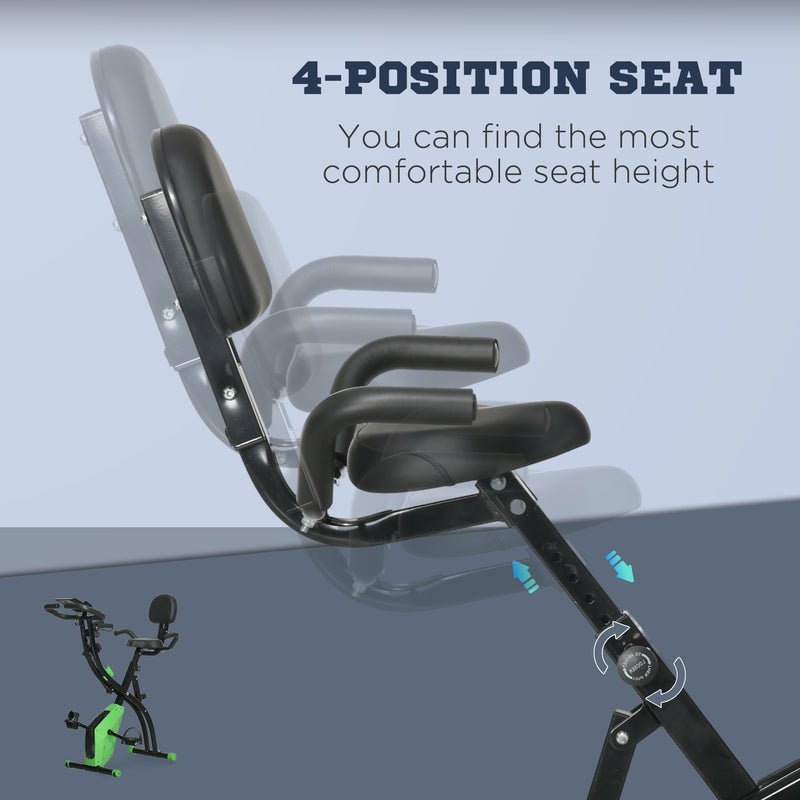 HOMCOM 2-In-1 Folding Exercise Bike With 8-Level Magnetic Resistance