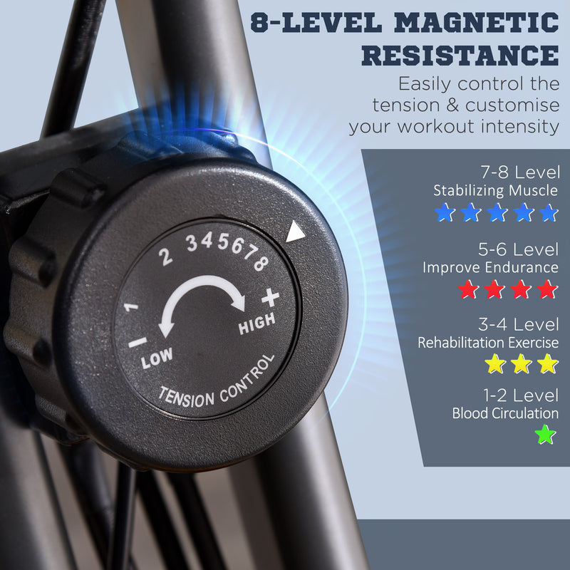 HOMCOM 2-In-1 Folding Exercise Bike With 8-Level Magnetic Resistance
