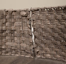 40/58cm Samuel Alexander Medium KD Plastic Wicker Rattan Woven Christmas Tree Skirt in Grey