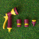 30m Yellow Reinforced Kink Resistant Garden Hose Pipe with Spray Gun Set