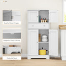 HOMCOM Kitchen Cupboard Kitchen Cabinet With Drawer And Adjustable Shelf White