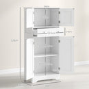 HOMCOM Kitchen Cupboard Kitchen Cabinet With Drawer And Adjustable Shelf White