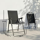 Outsunny Folding Garden Chairs Set of 4 with High Back, Armrests, Black