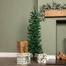 4ft (1.2m) Green Artificial Pencil Christmas Tree With Green Metal Stand and 168 Tips