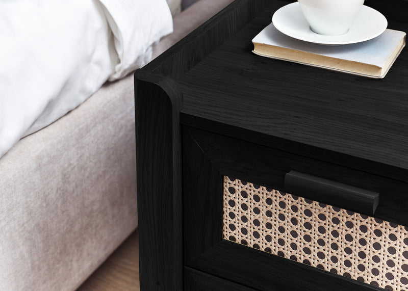 Sydney 2 Drawer Bedside - Black Ash