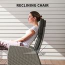 Outsunny 5 PCs Rattan Garden Furniture Set with Reclining Chairs, Grey