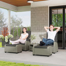 Outsunny 5 PCs Rattan Garden Furniture Set with Reclining Chairs, Grey
